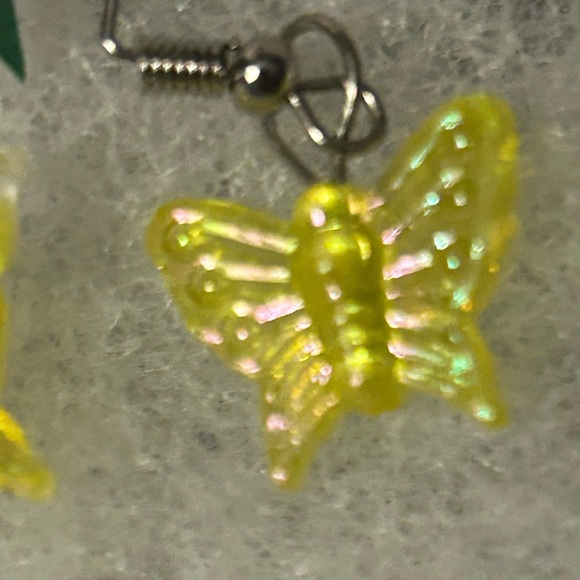NWT butterfly earrings stainless & ceramic sparkle earring pair designer… - Picture 3 of 7